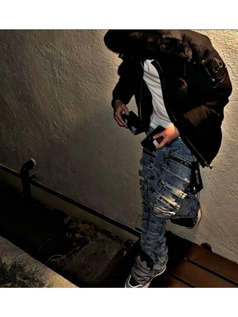 Guapi Paisley Buckle Stacked Jeans Streetwear Urbancore 30 Hip Hop Punk